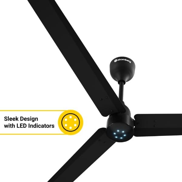 atomberg Renesa 900mm BLDC Ceiling Fan with Remote Control | BEE 5 star Rated Energy Efficient Ceiling Fan | High Air Delivery with LED Indicators | 2+1 Year Warranty (Midnight Black)