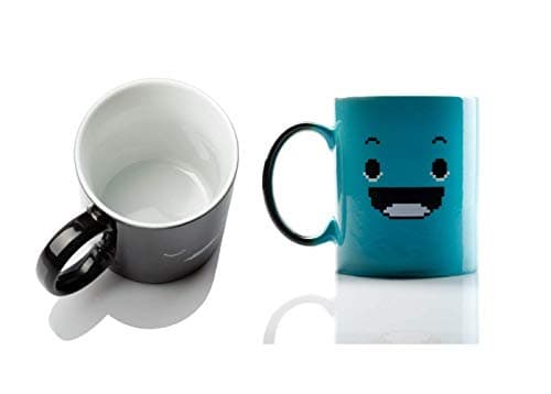 InGwest Color Changing Coffee Mug – 11oz Ceramic Heat Sensitive Cup with Funny Smile – Great for Morning Coffee or Gift