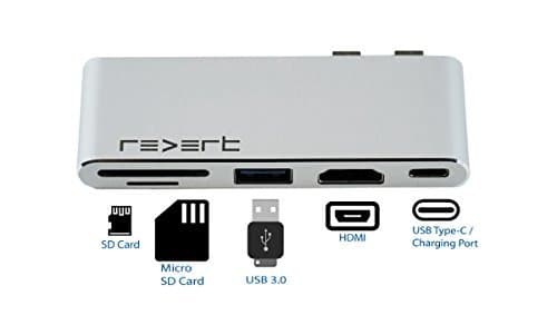 Revert USB C Hub Adapter for MacBook Pro 13,15 and 16 inch 2017-2020 Mac Air Accessories HDMI Thunderbolt 3 USB Type C Micro SD Memory Card Reader Multi Port Dongle Silver