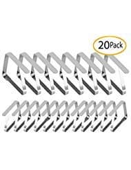 Tablecloth Holders Clips, 8 Large & 12 Standard Sized Table Cover Clamps, Stainless Steel Clip | Durable, Windproof, Rust-Free (20 Pcs, Mixed)