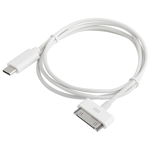 KabelDirekt – 30-Pin to USB-C adapter cable for iPhone, iPad, iPod – 2×1m, set of two (data/charging/sync cable from USB-C to Dock Connector for iPhone 4S/4/3G/3/1, iPad 3/2/1, iPod, white)