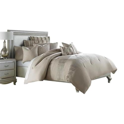 Michael AminiBCS-QS09-CAPVA-NUTR Captiva 9pc Queen Comforter Set Neutral