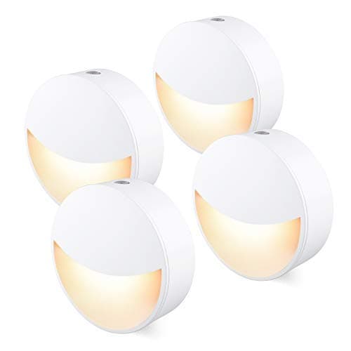 [4Pack] Night Light Plug in with Auto Dusk to Dawn Sensor, Energy Save, Warm Nightlight for Kids, Adults, Hallway, Bedroom, Kitchen, Stairway, Bathroom