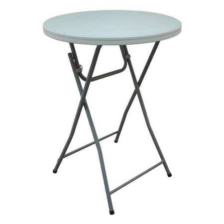 Round Folding Cocktail Table, 32" Dia. 43-1/2"H, White