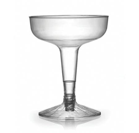 Fineline Settings Flairware Clear 4 Ounce, 2 Piece Old Fashioned Champagne Glass. Pack of 20