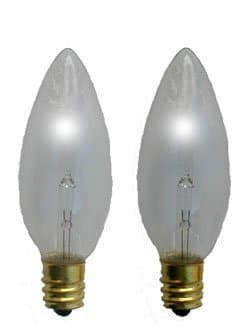 Set Of Two Clear Battery Candle Replacement Light Bulbs
