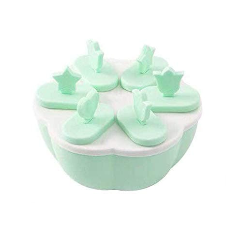 Popsicle Molds Sets - DIY Ice Pop Molds-Popsicle Maker-6 Pack BPA Free Reusable Ice Cream Mold (Round blue)