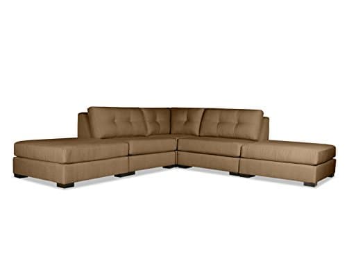 South Cone Home Yorkshire Buttoned L-Shape Double Ottoman, Brown