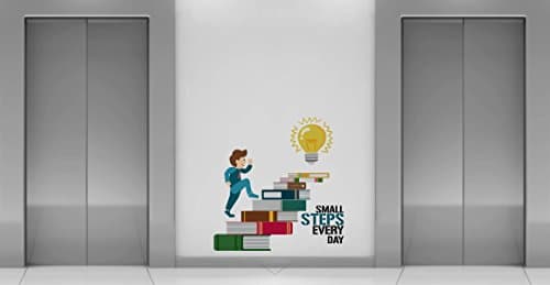 Rawpockets Decals ' Small Steps Every Day Motivation Quote' Large Size Wall Sticker (Wall Coverage Area - Height 85 cms X Width 85 cms)(Pack of 1)