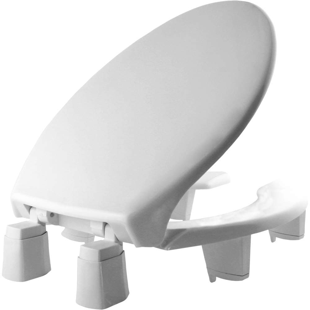 Bemis Steadfast 3" Raised Toilet Seat with Open-Front, Hinges that Never Loosen, Elongated