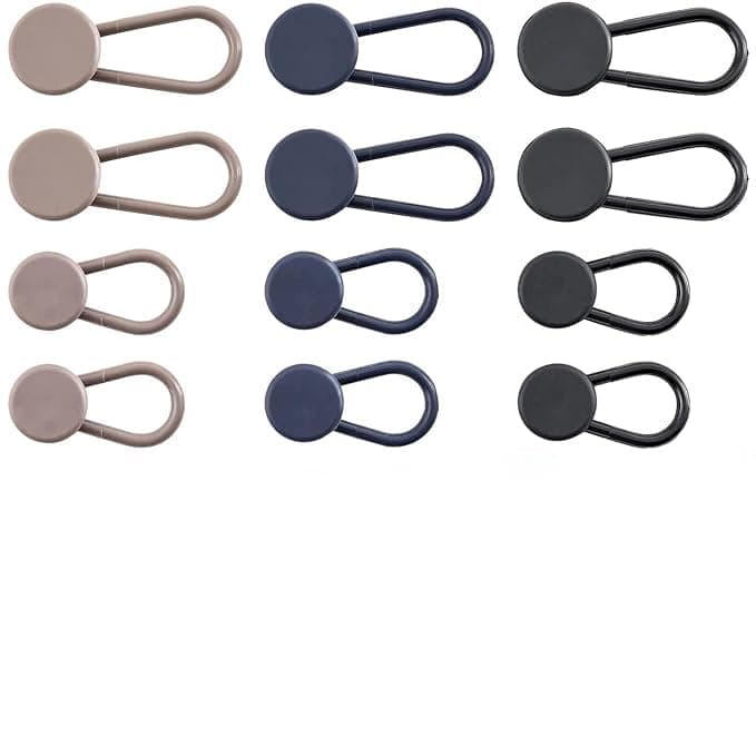 ChicAbode 12 Pcs Pants Waist Button Extender, Button Extenders for Jeans, Women Men Pants Waist Extenders, Pants Waist Extension, Good Flexibility, without Deformation, for Men and Women, 3 Colors