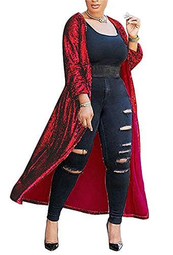 Women Sequin Cardigans Long Sequin Blazer Jackets for Evening