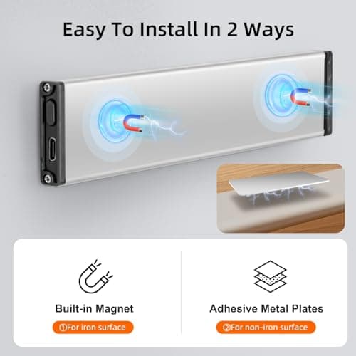 Under Cabinet Lighting, Motion Sensor Light Indoor, Rechargeable Closet Lights Battery Operated，Dimmable Under Cabinet Lights, Magnetic LED Lights for Bedroom, Under Counter Lights for Kitchen, 7.8"