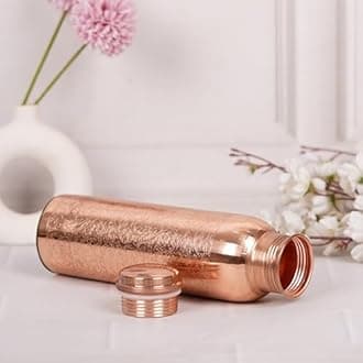 FURNISHFUL FINESSE Copper Water Bottle For Drinking Pure Copper Bottle 1000 m...