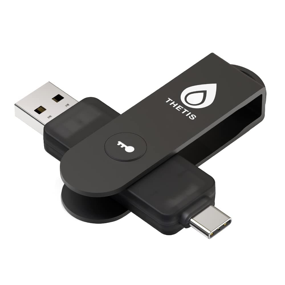 Thetis Pro FIDO2 Security Key, Two-factor authentication NFC security key, Dual USB Ports Type A & Type C For Multi Factored Protection (HOTP) in Windows/MacOS/Linux, Gmail, Facebook, Dropbox, GitHub