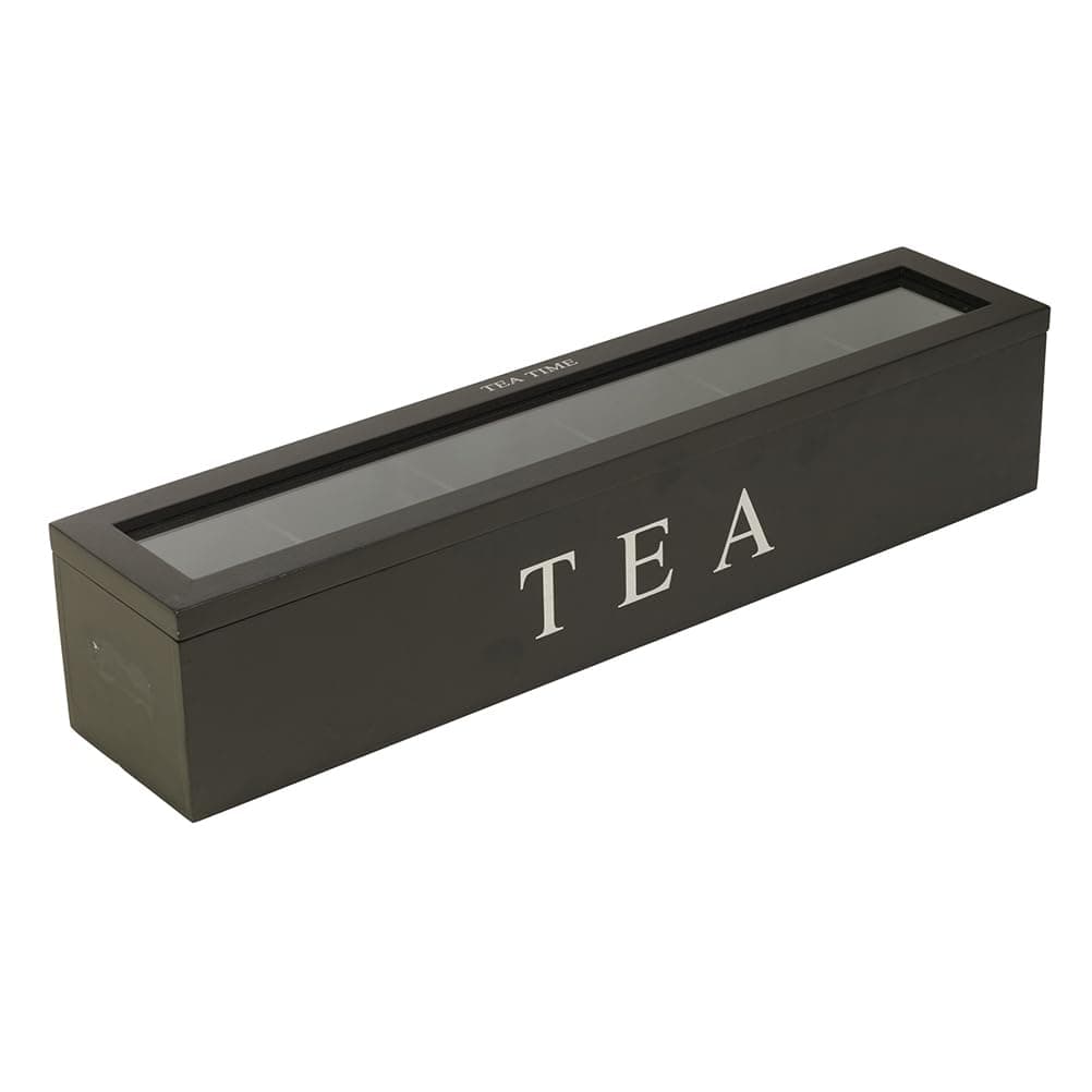 Tea Storage Box, High Hardness 5 Slots Tea Bag Organizer for Dried Flowers (Black)