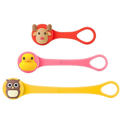 Bone Q Cord Tie, All-Purpose Silicone Reusable Cable Ties, Colorful Elastic Cable Organizer Management Zip Wire Strap…