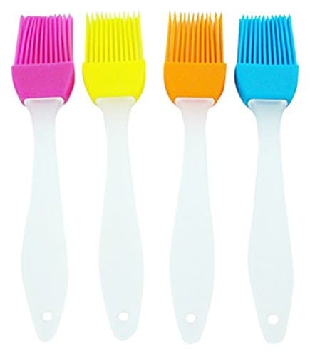 Lifestyle Dynamics Chef 6 3/4" Silicone Basting Brushes, Pastry Brushes, BBQ Brushes, Veggies Brushes, Heat Resistant, 4 Color Pack