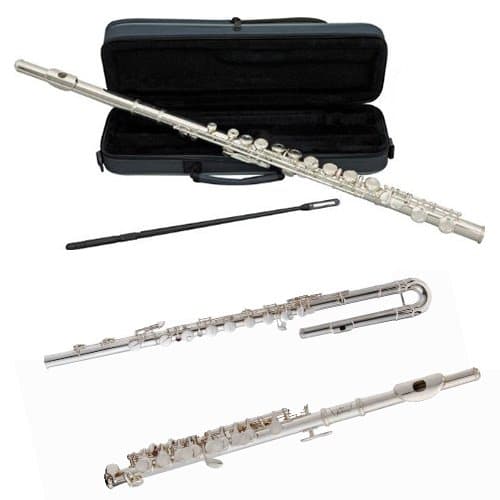 Flutists Flight - Silver Plated Closed Hole C Flute w/Silver Plated Piccolo & Bass Flute with Silver Plated Head