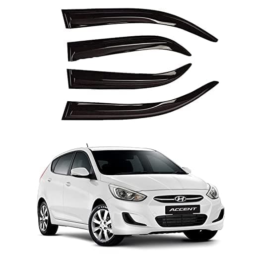 Premium Non-Breakable Car Window Door Visor/Rain Guard/Wind Deflector Compatible for (Hyundai Accent)