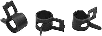 50Pcs Spring Band Type Clips 6mm(1/4Inch) Air Hose Tube Water Pipe Fuel Hose Line Vacuum Hose Clamp, Fit 6.5-7.2mm OD (Black)
