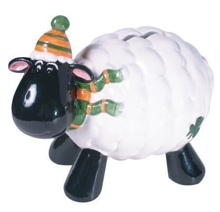 Black Face Shamrock Sheep Money Box
