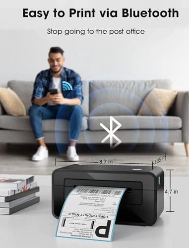 iDPRT Bluetooth Thermal Shipping Label Printer for Phone, 4x6 Printer, Support Windows/Mac/iOS/Android, Thermal Printer for Small Business and Shipping Package, Used for Amazon, UPS, USPS