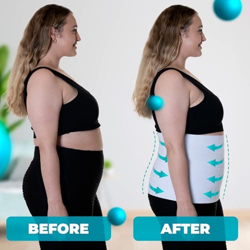 QORE LOGIQ Plus Size Abdominal Binder Post Surgery for larger Men + Women - Postpartum Belly Band - Compression Garment - Hernia Belt For Men + Woman - C Section Belly Binder - Adjustable