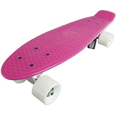 Welcomeget Rd-bk Complete Plastic Skateboard 22 inches (Pink)