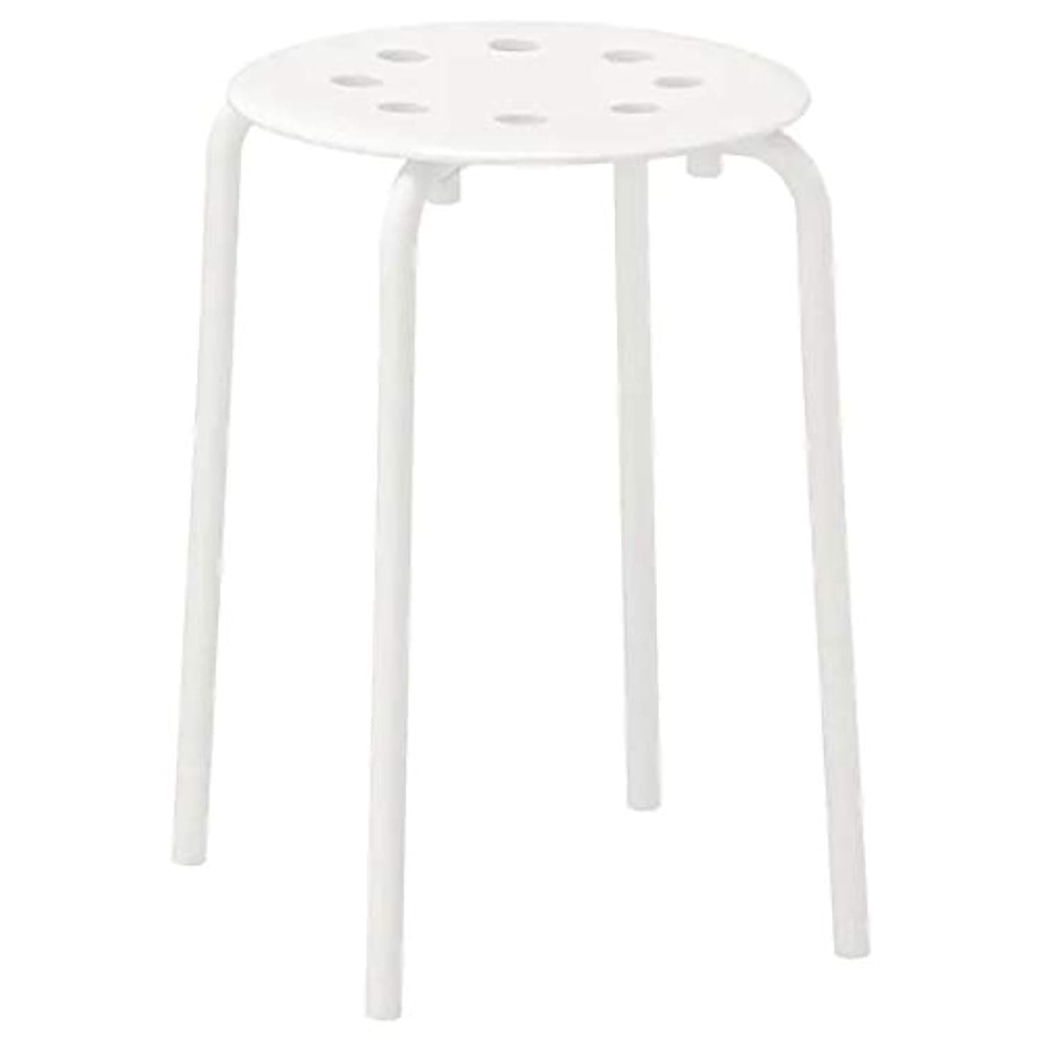Marius Stool, White(Seat Diameter: 0.320 M (12 5/8") Width: 0.400 M (15 3/4") Seat Height: 0.450 M (17 3/4")) - Metal