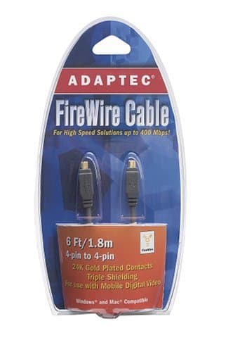Adaptec FireWire Cable 4-Pin to 4-Pin, 6 ft. (Model 2020900)