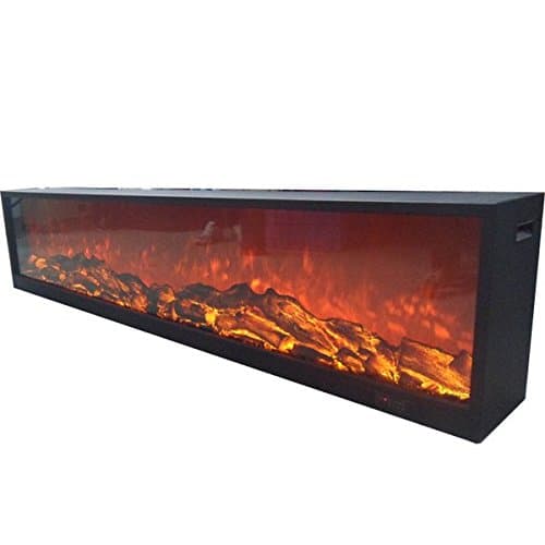 Emblazon 96 Wall Length Fireplace - Black