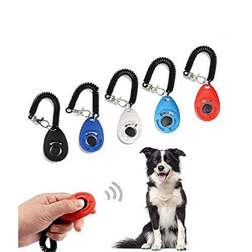 Sage Square Dog Training Clicker with Wrist Strap - Pet Training Clicker, Big Button Clicker Set, Pack of 2 (Color May Vary)