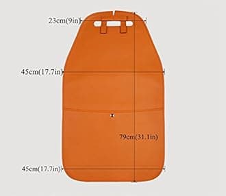 HCMAX 2 Pack Kick Mat Car Seat Back Protector Waterproof Easy to Clean Multifunctional Organizer Storage Bag Travel Accessory PU Leather Beige