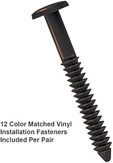 Exterior Solutions Standard Louver Exterior Vinyl Shutter, Sienna Brown (Pair), 15 Inch x 43 Inch