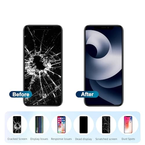 for iPhone XR Screen Replacement Kit 6.1inch,3D Touch LCD Display Digitizer Assembly with Repair Tools +Tempered Glass, Compatible with iPhone XR Screen Replacement (A1984/A2105/A2106/A2108) 6.1inch