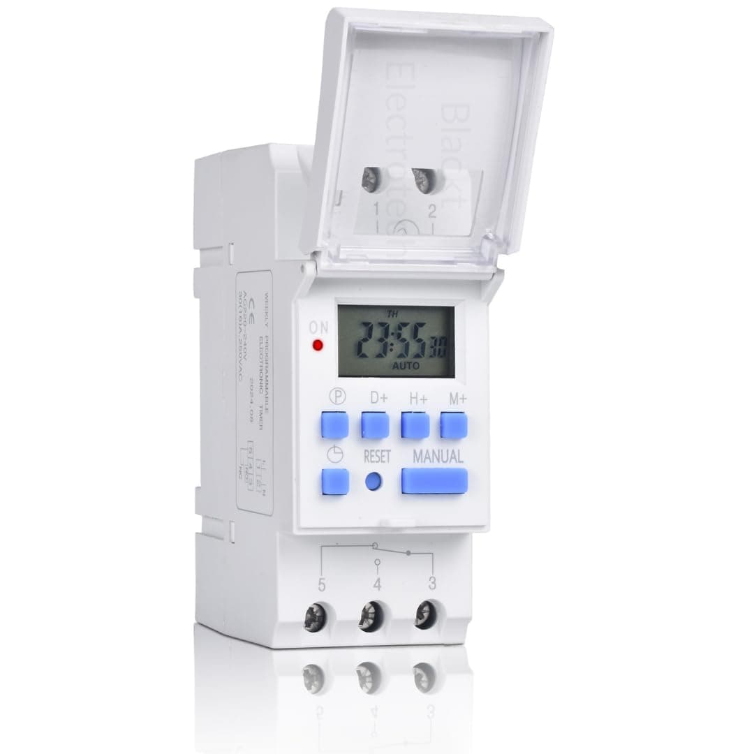 (BT41D): 16/240V AC Programmable Daily/Weekly Digital LCD Display Control Counter/Time Timer Relay Switch: DIN Rail Type (Warranty 12 Months)