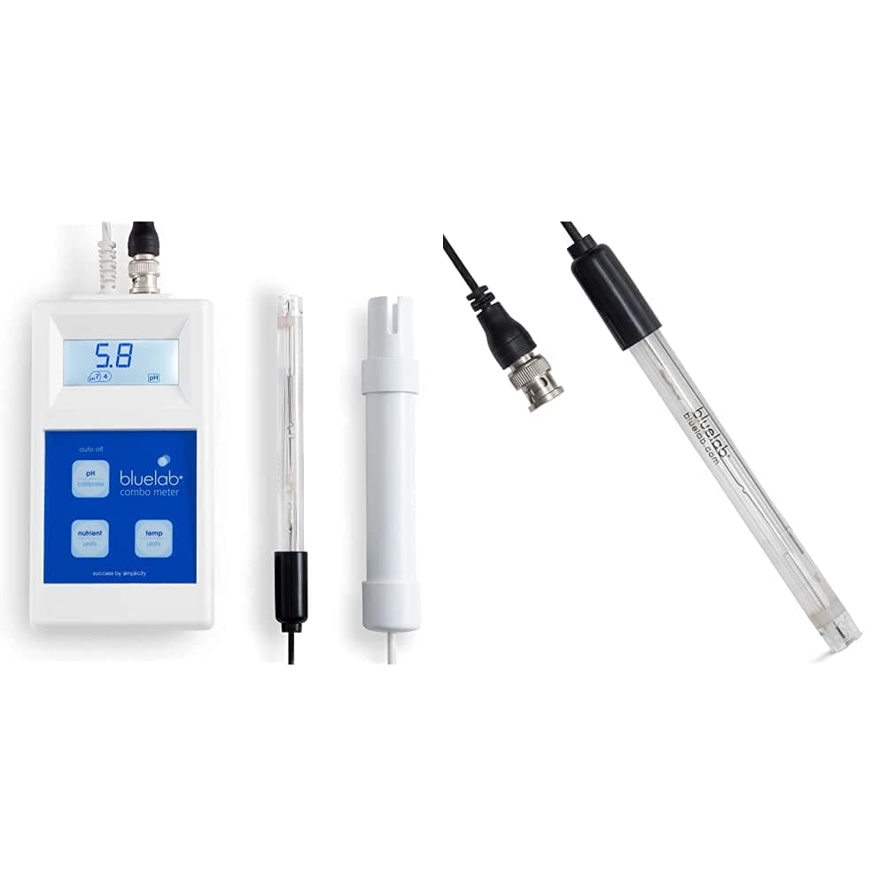 Bluelab METCOM Combo Meter for pH, Temperature, and Conductivity Measures, Easy Calibration & PROBPH pH Probe, Replacement Probe with BNC Fitting, Easy Calibration