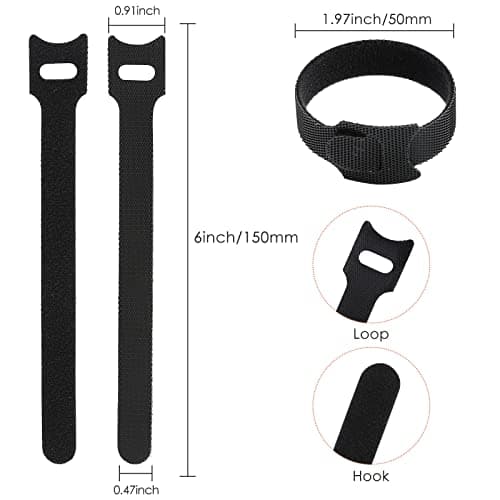 120 Pcs Reusable Cable Ties Cable Management Cord Organizer 6 Inch Wire Straps for Home Office Data Center USB Desk Electronics Accessories Organizer 5 Colors