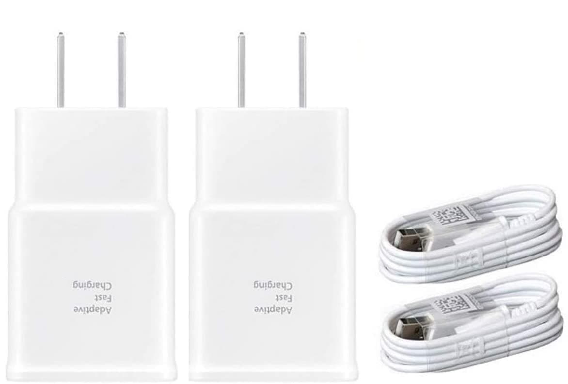 Adaptive Fast Charger Kit,LaoFas 2 Pack Fast Charging Adapter Travel Charger + (2) Micro USB Data Cables-Wall Charger for Samsung Galaxy S7/S7 Edge/S6/Note5/4 /S3 (White)