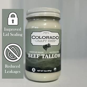 Colorado Craft Beef - 100% Pure Beef Tallow for Cooking, Pasture Raised, Gluten Free, No Sugar Added, Keto Friendly, 2 Pack (14oz each)