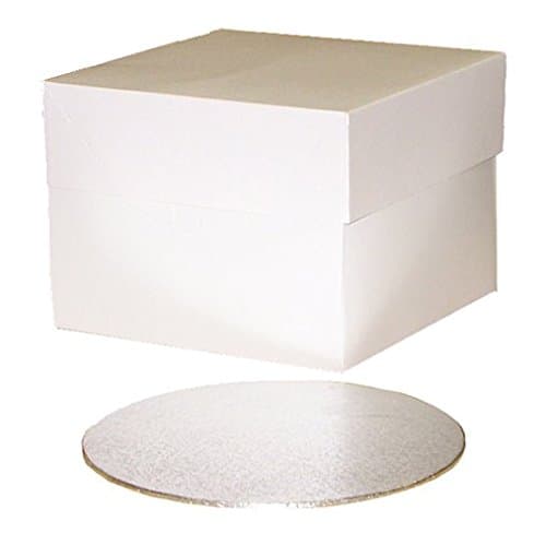 10 x 8" x 8" x 6" Cake Box & 8" Round 3mm Cake Board