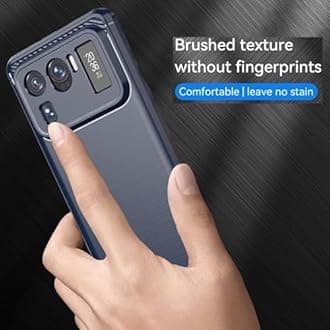 Sidande Case for Mi 11 Ultra Case, M2102K1G M2102K1C Case, Ultra Slim Phone Cover with Shock-Absorption Carbon Fiber TPU Rubber Protective Cases for Xiaomi Mi 11 Ultra Navy Blue