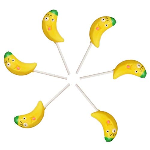Banana Lollipop Large Candy Kosher (6 pack)