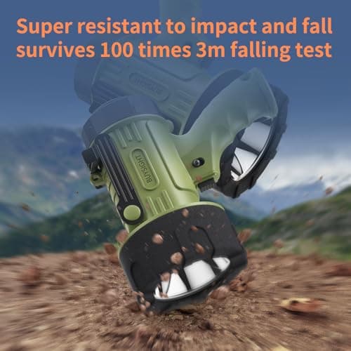 BUYSIGHT Rechargeable Spotlight Flashlight,1000000 Lumen Hand held Spot Lights Waterproof led Flashlight Hunting Lamp with red Filter (Matcha Green)