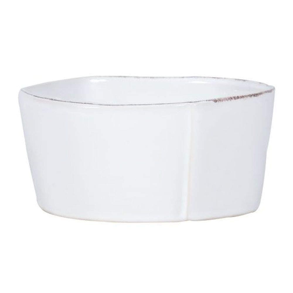 VietriLastra White Medium Serving Bowl, Stoneware Serveware Dish for Dinner Party & Entertaining