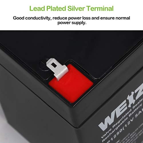 Weize 12V 5 Amp Battery For 12 Volt 4AH 4.5AH 5AH Lead Acid Rechargeable Replacement - 2 Pack
