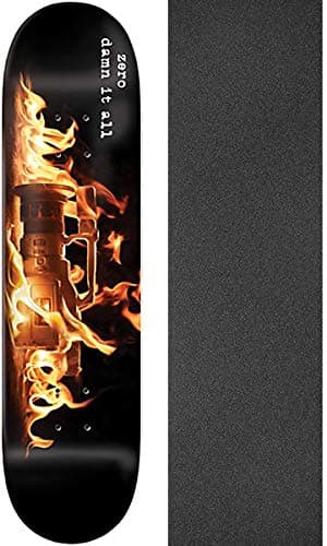 Zero Skateboards Damn It All VX Skateboard Deck - 8.5" x 32.3" with Black Magic Black Griptape - Bundle of 2 Items