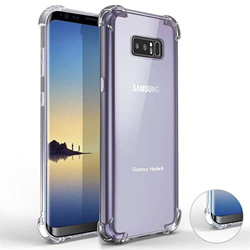 Galaxy Note 8 Case [Wireless Charging Compatible] Thin Lightweight Transparent Shock Absorbing Bumper Frame Scratch Resistant Drop Protection Samsung Galaxy Note 8 (2017) Crystal Clear