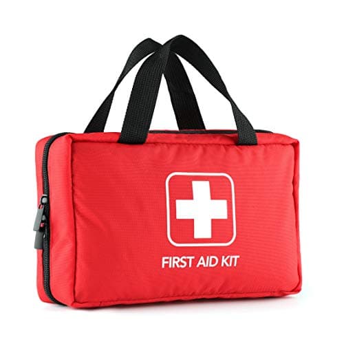 Mini First Aid Kit for Men Dad Husband 220 Pieces Compact Medical Emergency Survival Kit, Perfect for Car, Travel, Home, Workplace, Vehicle, Camping (Red-M)